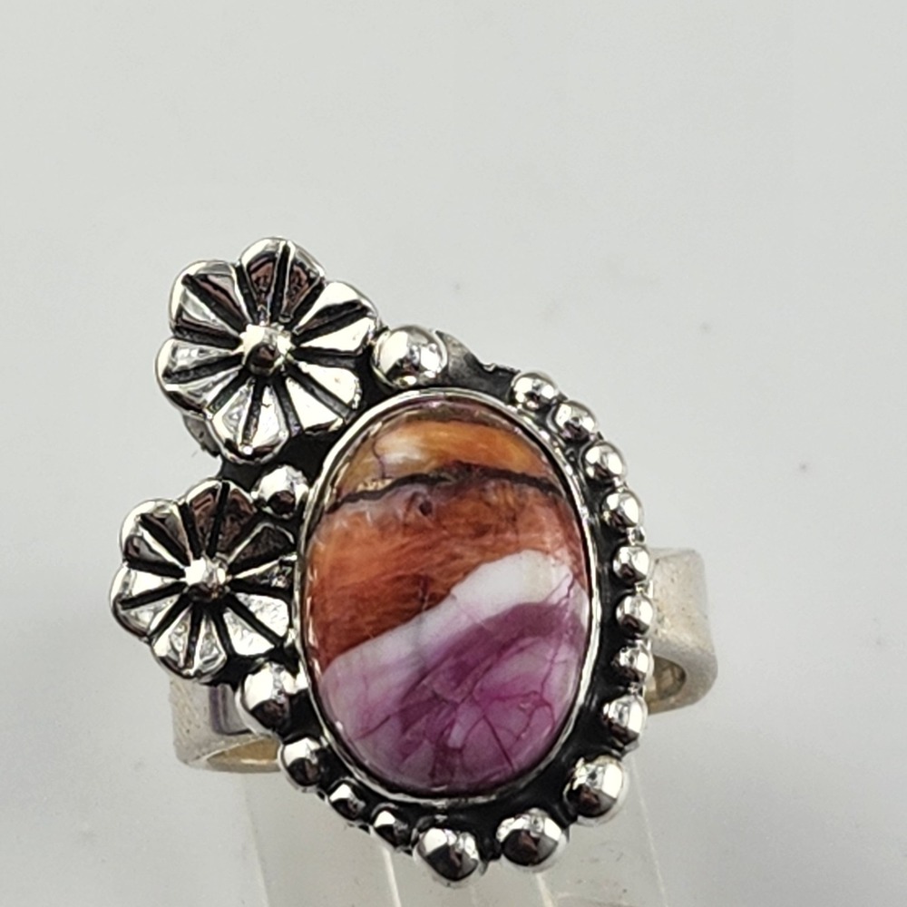 Sterling Silver 925‎ Spiny Oyster Adjustable Ring